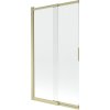 Mexen Fox, kétszárnyú tolóajtós kádparaván 100 × 150 cm, 5 mm-es átlátszó üveg, matt arany profil, 891-100-002-55-00