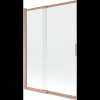 Mexen Fox, kétszárnyú tolóajtós kádparaván 120 × 150 cm, 5 mm-es átlátszó üveg, matt réz profil, 891-120-002-65-00