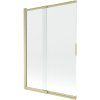 Mexen Fox, kétszárnyú tolóajtós kádparaván 120 × 150 cm, 5 mm-es átlátszó üveg, matt arany profil, 891-120-002-55-00