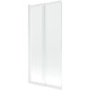 Mexen Fox, kétszárnyú tolóajtós kádparaván 85 × 150 cm, 5 mm-es átlátszó üveg, fehér profil, 891-085-002-20-00