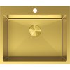 Mexen Solix, 1 rekeszes rozsdamentes mosogató 600 x 500 mm, szálcsiszolt arany, 6408601000-55