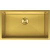 Mexen Trixo, 1 medencés rozsdamentes mosogató 750 x 440 mm, szálcsiszolt arany, méhsejtminta, 6415751000-55HC