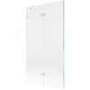 Mexen Lunar kétszárnyú kádparaván, bal oldali 100 x 150 cm, átlátszó üveg, fehér, 897-100-100-20-00-L