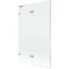 Mexen Lunar L, kétszárnyú kádparaván bal oldali 110 x 150 cm, átlátszó üveg, szálcsiszolt acél, 897L-110-100-97-00-L