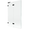 Mexen Lunar L, kétszárnyú kádparaván bal oldali 110 x 150 cm, átlátszó üveg, matt fekete, 897L-110-100-70-00-L
