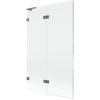 Mexen Lunar L, kétszárnyú kádparaván bal oldali 110 x 150 cm, átlátszó üveg, grafit, 897L-110-100-95-00-L