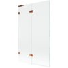 Mexen Lunar L, kétszárnyú kádparaván bal oldali 110 x 150 cm, átlátszó üveg, rozéarany, 897L-110-100-60-00-L