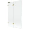 Mexen Lunar L, kétszárnyú kádparaván bal oldali 110 x 150 cm, átlátszó üveg, fényes arany, 897L-110-100-50-00-L