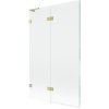 Mexen Lunar L, kétszárnyú kádparaván bal oldali 110 x 150 cm, átlátszó üveg, matt arany, 897L-110-100-55-00-L
