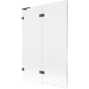 Mexen Lunar L, kétszárnyú kádparaván bal oldali 120 x 150 cm, átlátszó üveg, grafit, 897L-120-100-66-00-L