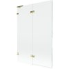 Mexen Lunar L, kétszárnyú kádparaván bal oldali 120 x 150 cm, átlátszó üveg, fényes arany, 897L-120-100-50-00-L