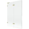 Mexen Lunar L, kétszárnyú kádparaván bal oldali 120 x 150 cm, átlátszó üveg, matt arany, 897L-120-100-55-00-L