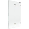 Mexen Lunar L, kétszárnyú kádparaván jobb oldali 100 x 150 cm, átlátszó üveg, szálcsiszolt acél, 897L-100-100-97-00-P
