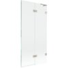 Mexen Lunar L, kétszárnyú kádparaván jobb oldali 90 x 150 cm, átlátszó üveg, szálcsiszolt acél, 897L-090-100-97-00-P