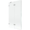 Mexen Lunar, kétszárnyú kádparaván bal oldali 100 x 150 cm, átlátszó üveg, szálcsiszolt acél, 897-100-100-97-00-L