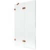 Mexen Lunar, kétszárnyú kádparaván bal oldali 100 x 150 cm, átlátszó üveg, rozéarany, 897-100-100-60-00-L