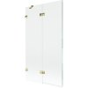Mexen Lunar, kétszárnyú kádparaván bal oldali 100 x 150 cm, átlátszó üveg, fényes arany, 897-100-100-50-00-L