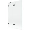 Mexen Lunar, kétszárnyú kádparaván bal oldali 110 x 150 cm, átlátszó üveg, grafit, 897-110-100-66-00-L