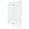 Mexen Lunar, kétszárnyú kádparaván bal oldali 110 x 150 cm, átlátszó üveg, matt arany, 897-110-100-55-00-L