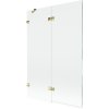 Mexen Lunar, kétszárnyú kádparaván bal oldali 120 x 150 cm, átlátszó üveg, fényes arany, 897-120-100-50-00-L
