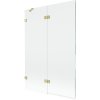 Mexen Lunar, kétszárnyú kádparaván bal oldali 120 x 150 cm, átlátszó üveg, matt arany, 897-120-100-55-00-L