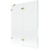 Mexen Lunar, kétszárnyú kádparaván bal oldali 130 x 150 cm, átlátszó üveg, fényes arany, 897-130-100-50-00-L