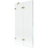 Mexen Lunar, kétszárnyú kádparaván bal oldali 90 x 150 cm, átlátszó üveg, fényes arany, 897-090-100-50-00-L