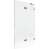 Mexen Lunar, kétszárnyú kádparaván jobb oldali 100 x 150 cm, átlátszó üveg, matt réz, 897-100-100-65-00-P