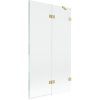 Mexen Lunar, kétszárnyú kádparaván jobb oldali 100 x 150 cm, átlátszó üveg, matt arany, 897-100-100-55-00-P
