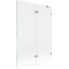 Mexen Lunar, kétszárnyú kádparaván jobb oldali 120 x 150 cm, átlátszó üveg, szálcsiszolt acél, 897-120-100-97-00-P