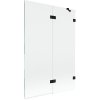 Mexen Lunar, kétszárnyú kádparaván jobb oldali 120 x 150 cm, átlátszó üveg, matt fekete, 897-120-100-70-00-P