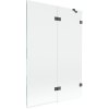Mexen Lunar, kétszárnyú kádparaván jobb oldali 120 x 150 cm, átlátszó üveg, grafit, 897-120-100-66-00-P