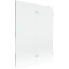 Mexen Lunar, kétszárnyú kádparaván jobb oldali 130 x 150 cm, átlátszó üveg, fehér, 897-130-100-20-00-P