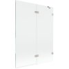 Mexen Lunar, kétszárnyú kádparaván jobb oldali 130 x 150 cm, átlátszó üveg, szálcsiszolt acél, 897-130-100-97-00-P
