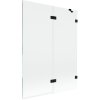 Mexen Lunar, kétszárnyú kádparaván jobb oldali 130 x 150 cm, átlátszó üveg, matt fekete, 897-130-100-70-00-P