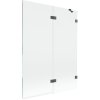 Mexen Lunar, kétszárnyú kádparaván jobb oldali 130 x 150 cm, átlátszó üveg, grafit, 897-130-100-66-00-P