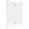 Mexen Lunar, kétszárnyú kádparaván, jobb oldali, 130 x 150 cm, átlátszó üveg, fényes arany, 897-130-100-50-00-P