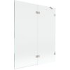 Mexen Lunar, kétszárnyú kádparaván jobb oldali 140 x 150 cm, átlátszó üveg, szálcsiszolt acél, 897-140-100-97-00-P