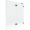 Mexen Lunar, kétszárnyú kádparaván jobb oldali 140 x 150 cm, átlátszó üveg, matt fekete, 897-140-100-70-00-P