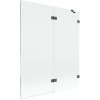 Mexen Lunar, kétszárnyú kádparaván jobb oldali 140 x 150 cm, átlátszó üveg, grafit, 897-140-100-66-00-P