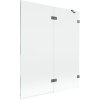 Mexen Lunar, kétszárnyú kádparaván jobb oldali 140 x 150 cm, átlátszó üveg, grafit, 897-140-100-95-00-P