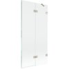 Mexen Lunar, kétszárnyú kádparaván jobb oldali 90 x 150 cm, átlátszó üveg, szálcsiszolt acél, 897-090-100-97-00-P