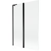 Mexen Mist L, kétszárnyú kádparaván 110 x 150 cm, átlátszó üveg, fekete profil, 8A9L-120-011-70-00