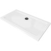 Mexen SLIM - Négyszögletű zuhanytálca 140x70x5cm + fekete szifon, fehér, 40107014B