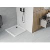 Mexen SLIM - Négyzet alakú zuhanytálca 100x100x5cm + fekete szifon, fehér, 40101010B