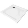 Mexen SLIM - Négyzet alakú zuhanytálca 80x80x5cm + fekete szifon, fehér, 40108080B