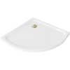 Mexen SLIM - Negyedkör alakú zuhanytálca 80x80x5cm + arany szifon, fehér, 41108080G