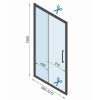 Rea Rapid Slide Wall, 3-falú zuhanykabin tolóajtókkal 160 (ajtó) x 100 (fal) x 195 cm, 6 mm-es átlátszó üveg, króm profil, KPL-K05757