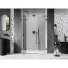 Mexen Lunar L, Balra nyíló zuhanyajtó 120 cm, átlátszó üveg, fekete profil, 834SL-120-050-70-00-L