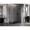 Mexen Lunar, jobb oldali zsanéros zuhanykabin 70 x 90 cm, átlátszó üveg, fekete profil, 834-070-090-70-00-P